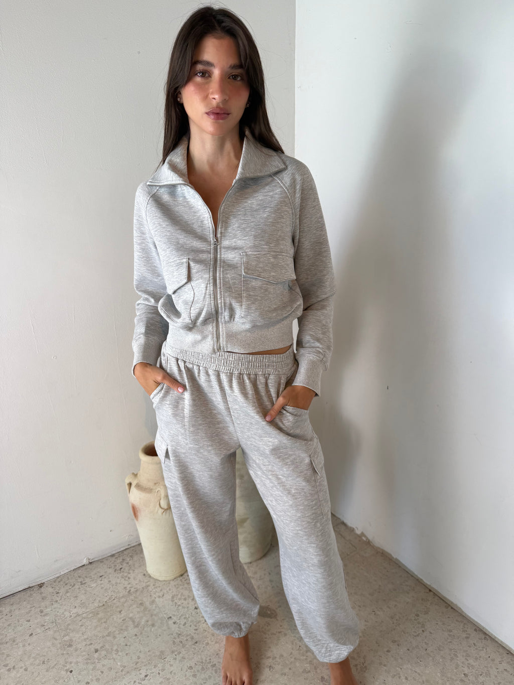 Grey Melange Lounge Set