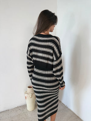 Stripe LS Top & Skirt Set