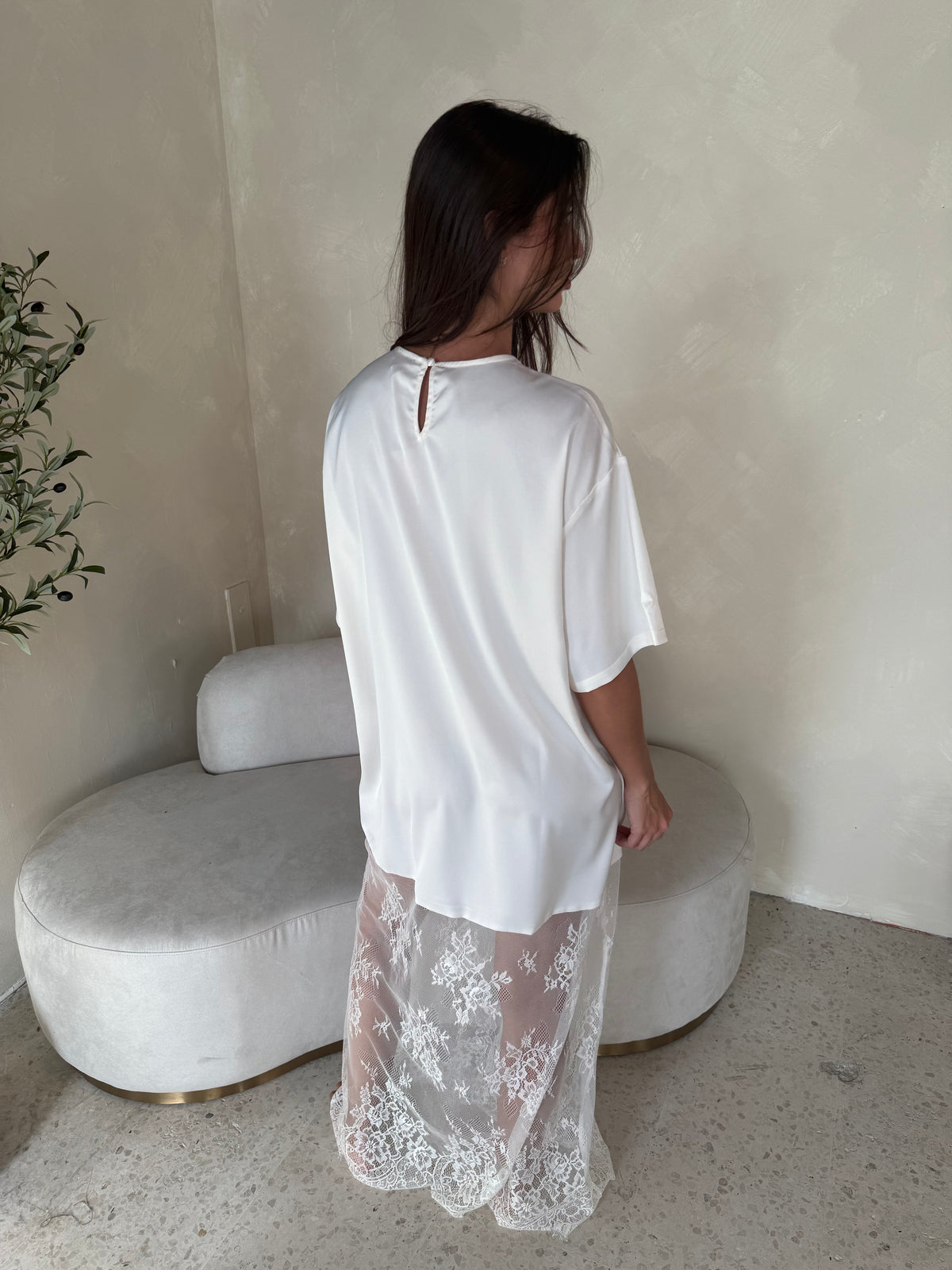 Satin Bodice Lace Maxi Dress