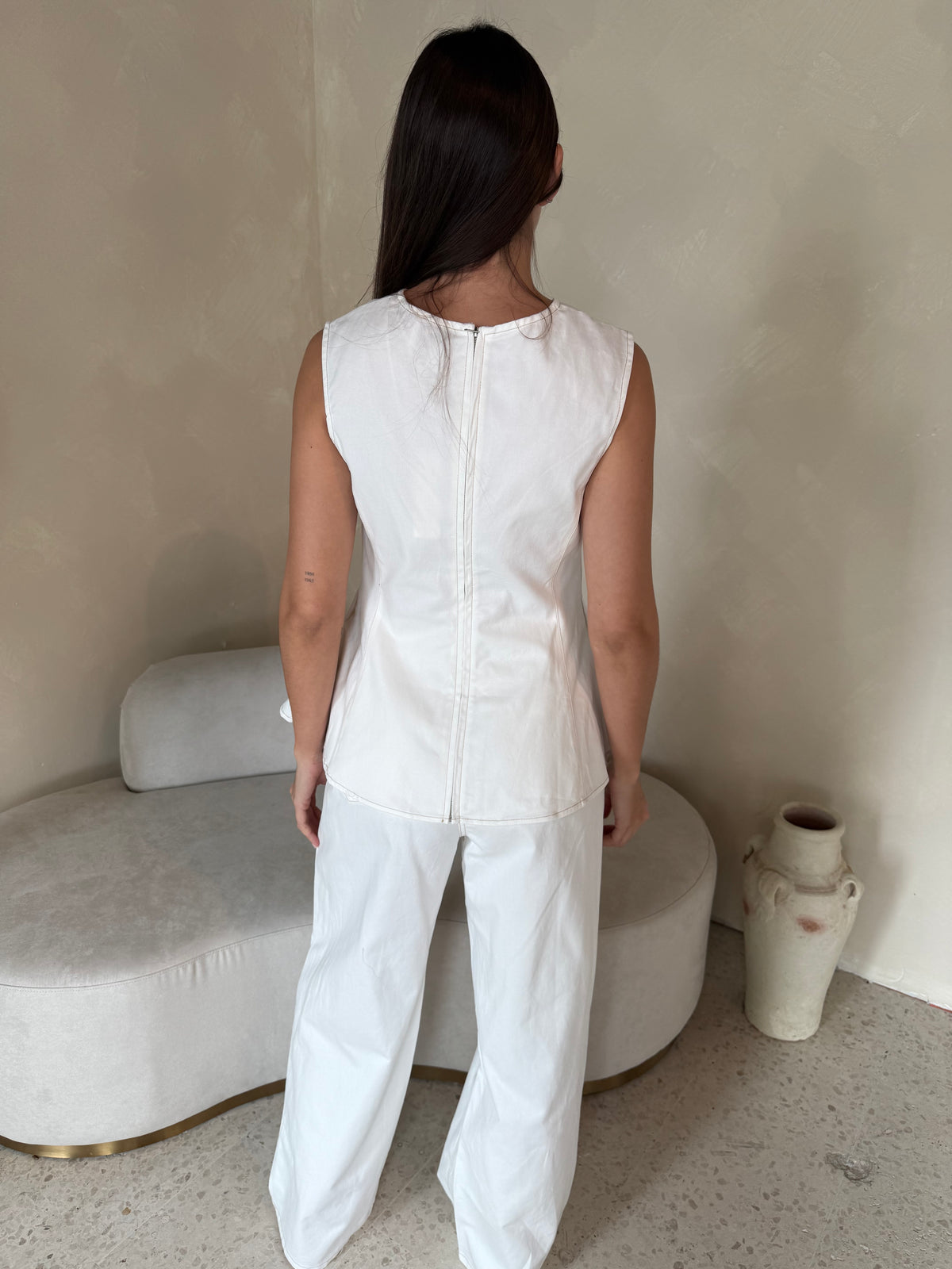 White Hi Top & Pant Set
