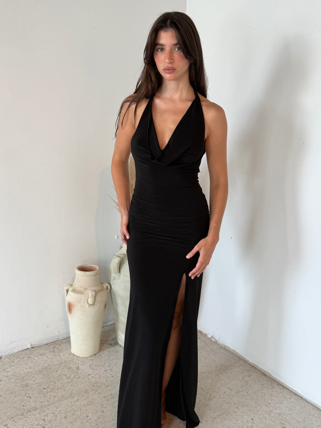 Black Halter Maxi Dress
