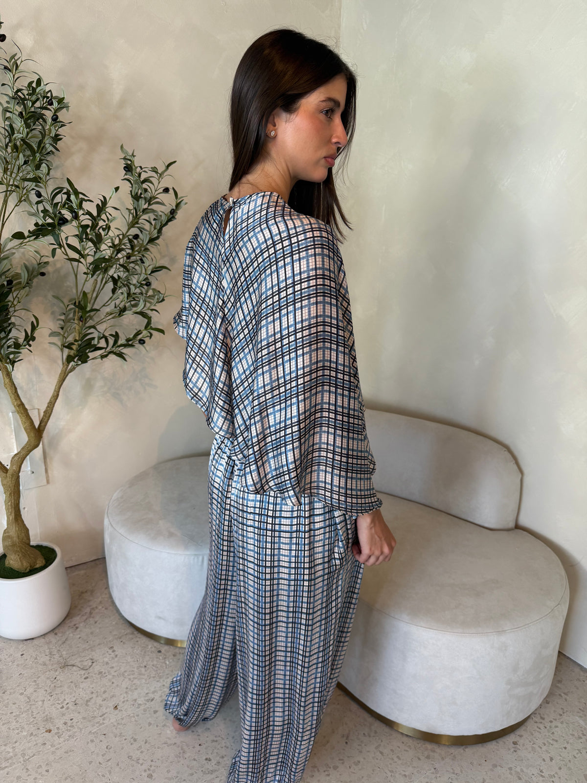 Plaid Top & Pant Set