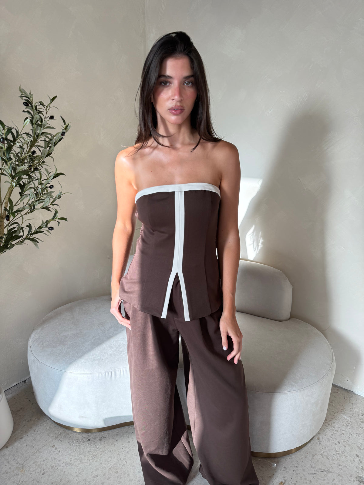 Contrast Tube Top & Pant Set
