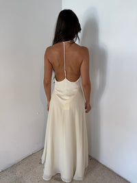 Ivory Satin Strappy Dress