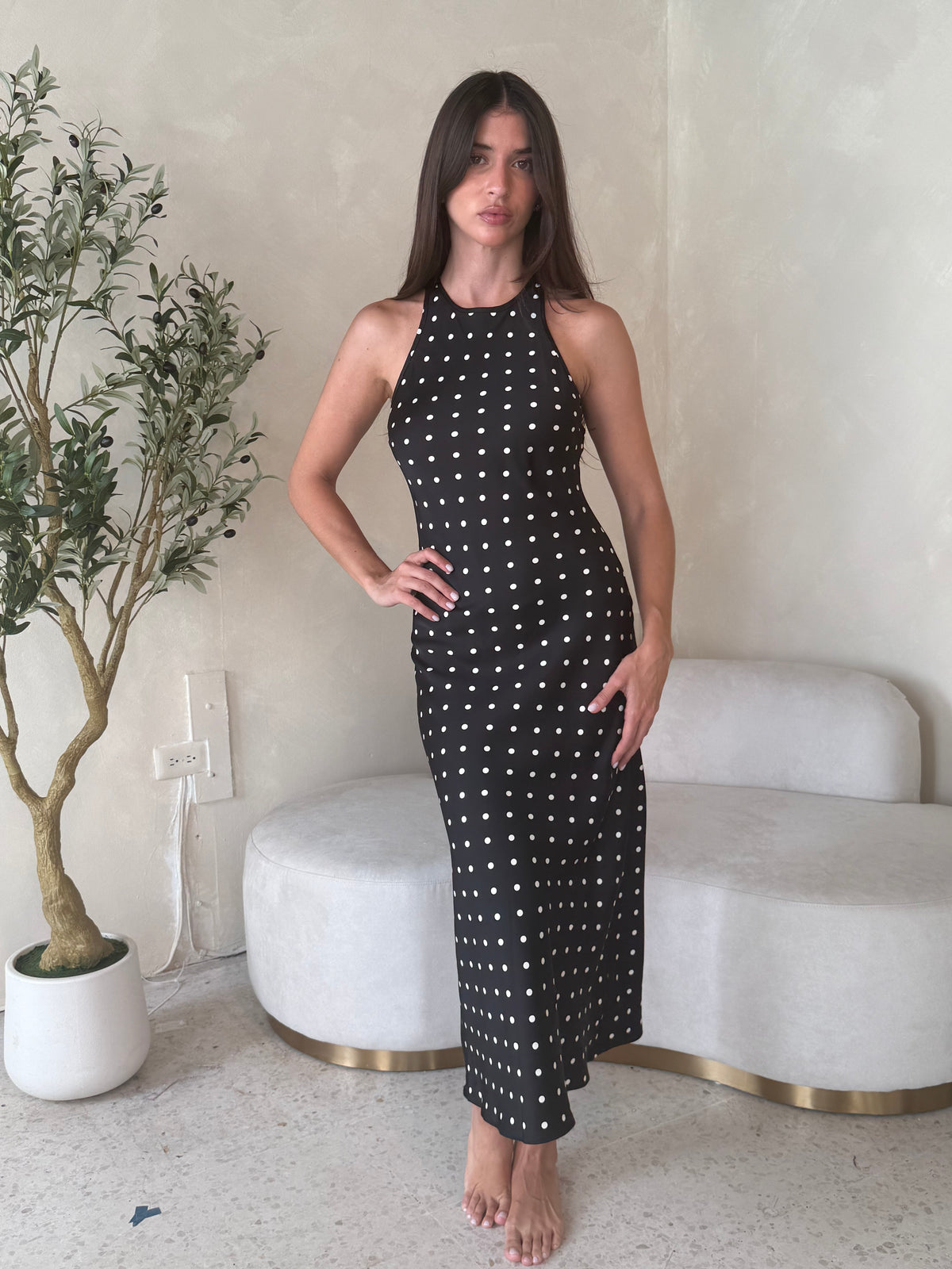 Polka Satin Dress