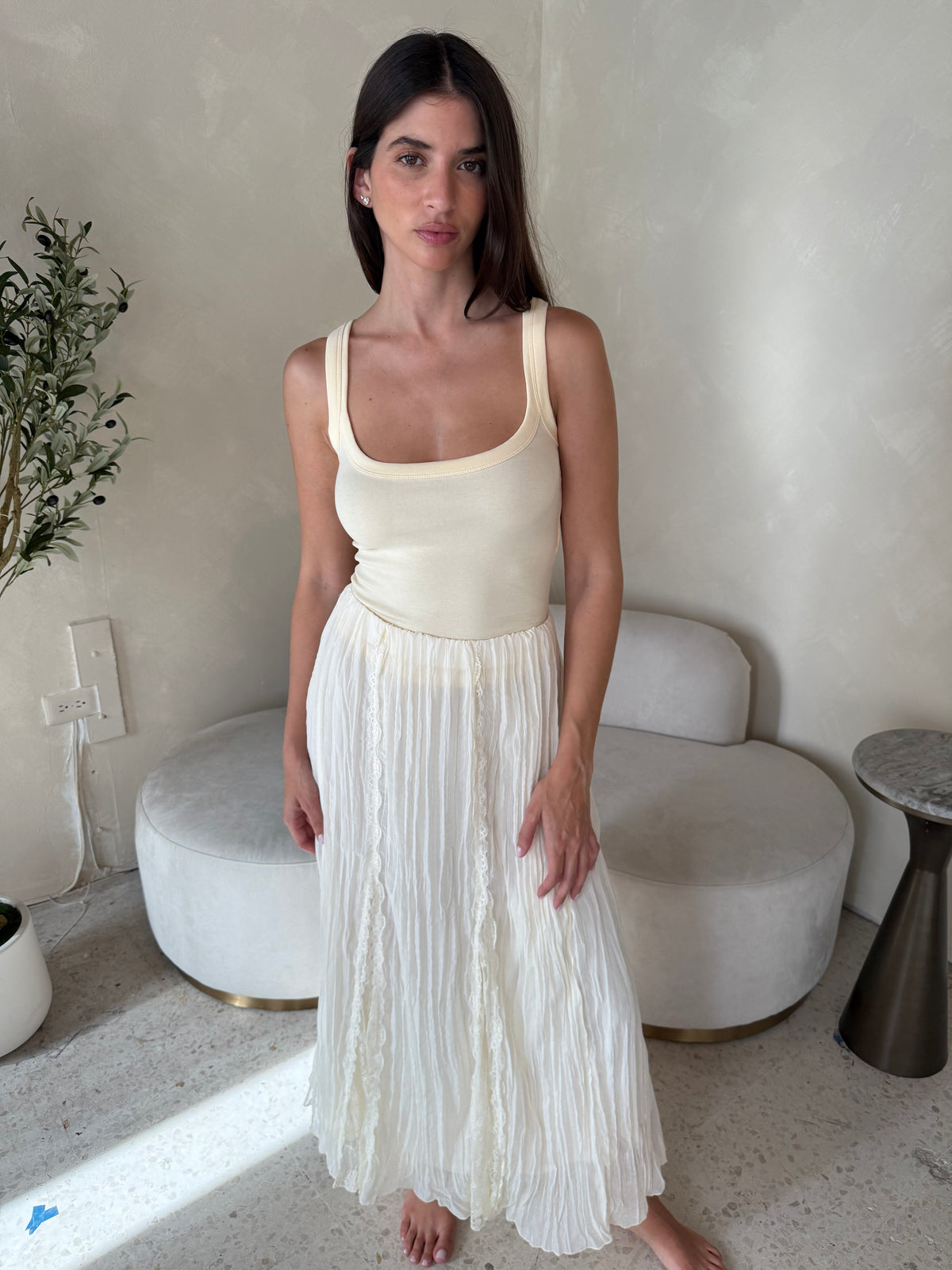 Ivory Lace Maxi Skirt