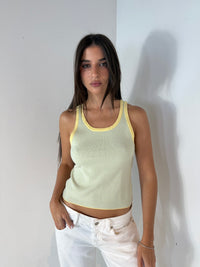 Yellow Blue Stripe Top