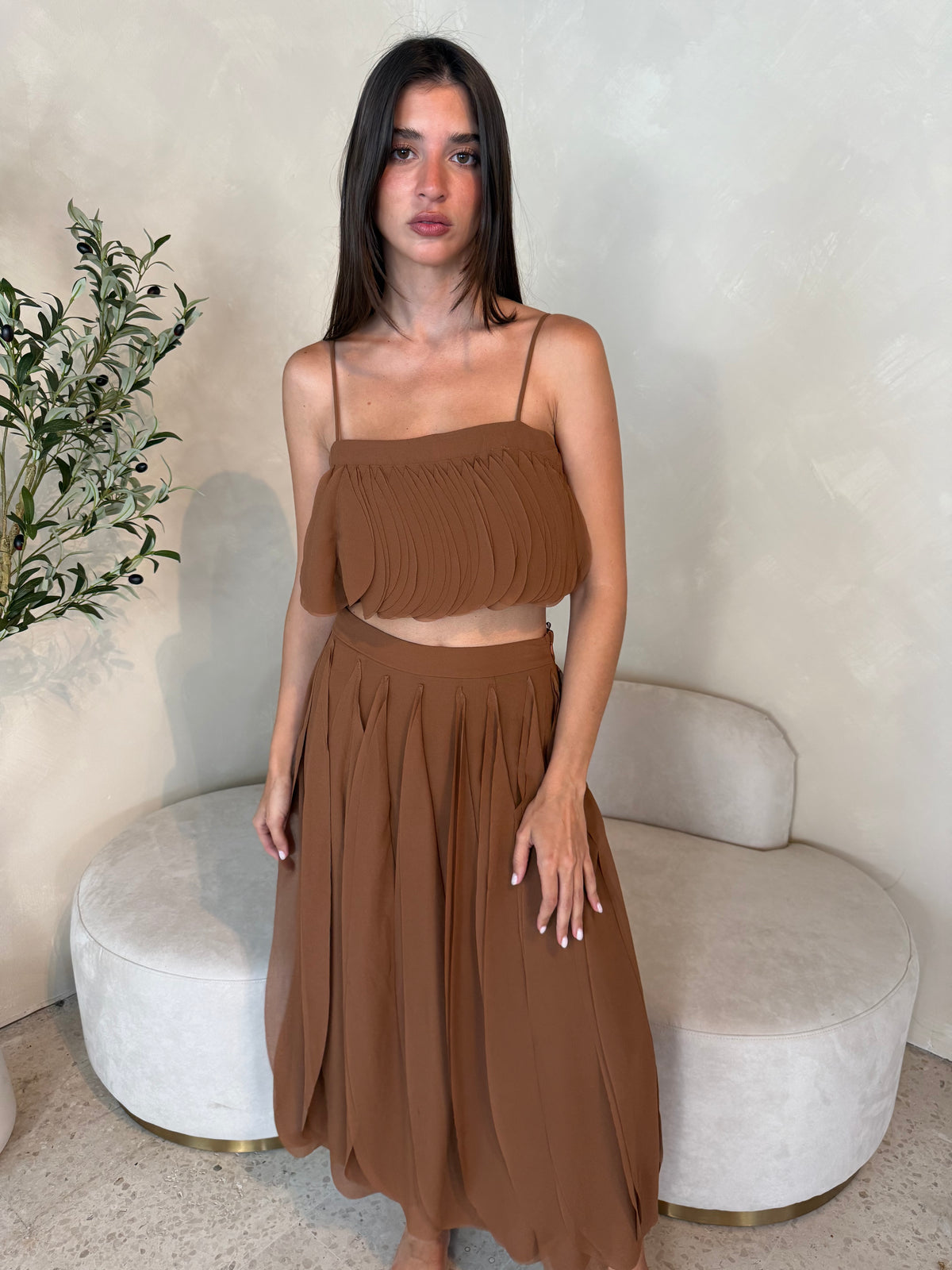Petal Layer Crop Top & Skirt Set