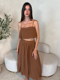 Petal Layer Crop Top & Skirt Set