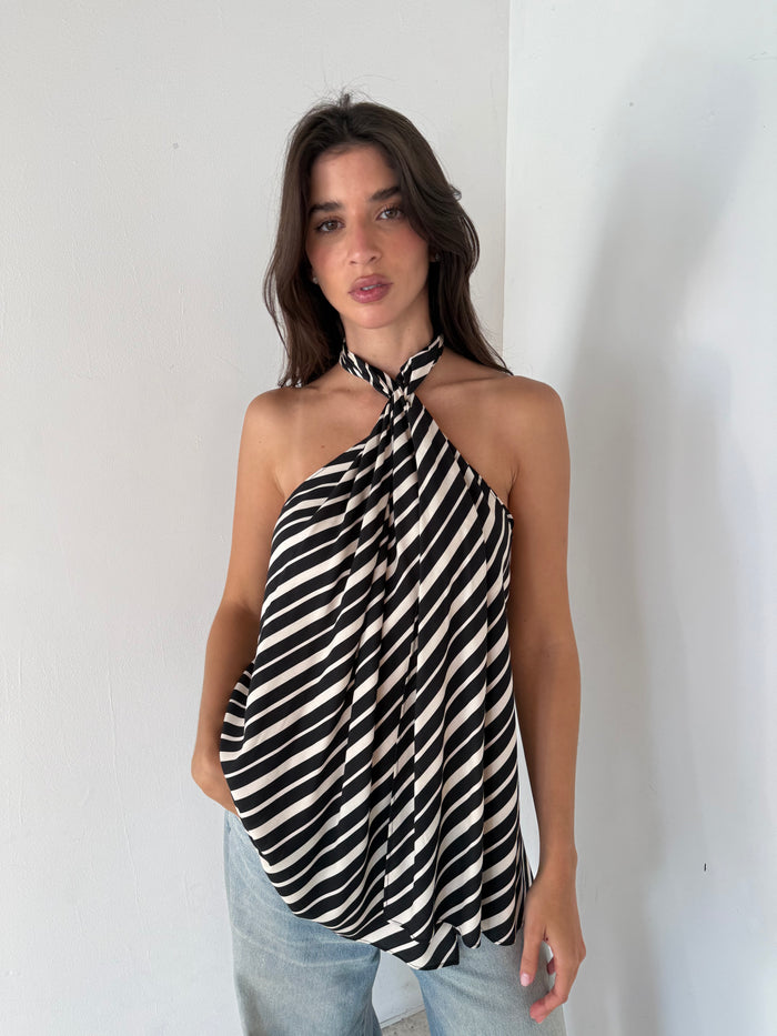 Stripe Halter Top