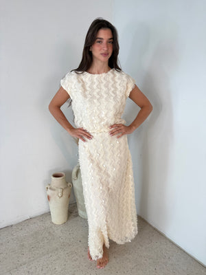 Cream Sequin Set
