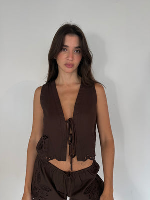 Brown Vest & Short Set