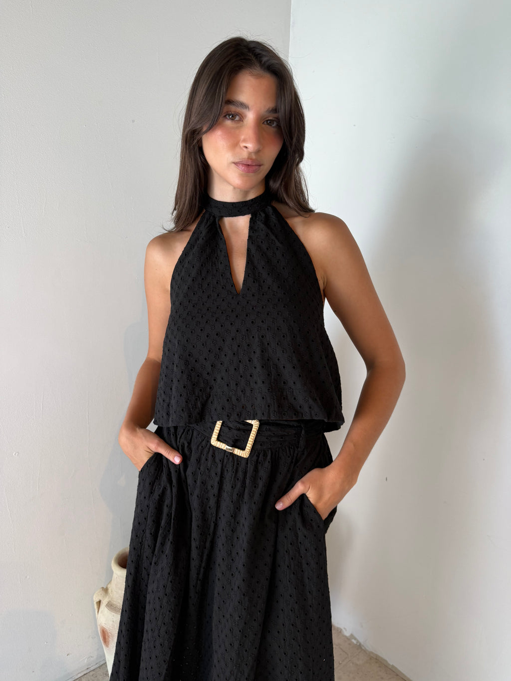 Eyelet Top & Skirt Set