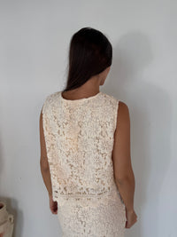 Crochet Sleeveless Top And Skirt Set