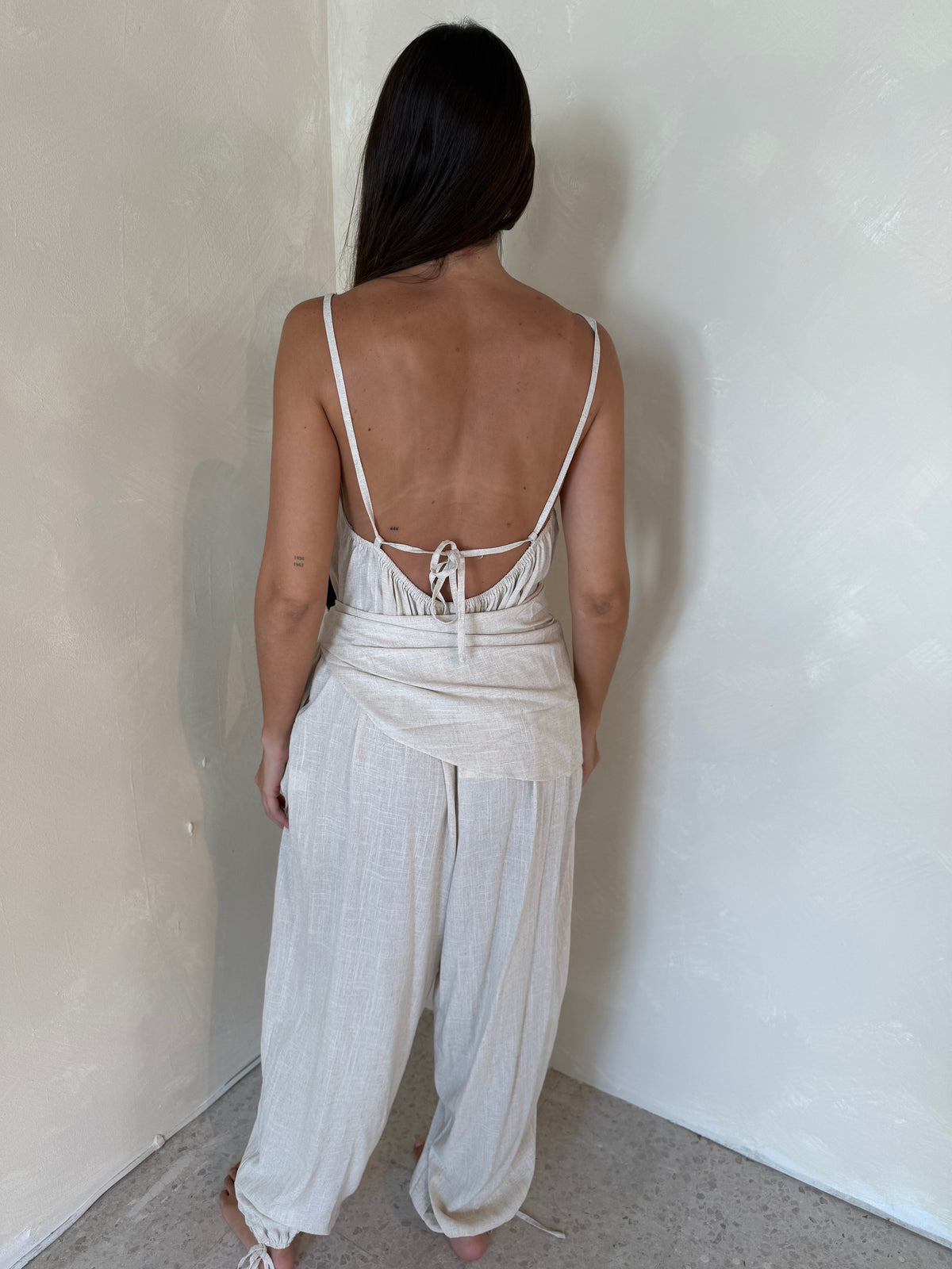 Strappy Jumpsuit with Scarf