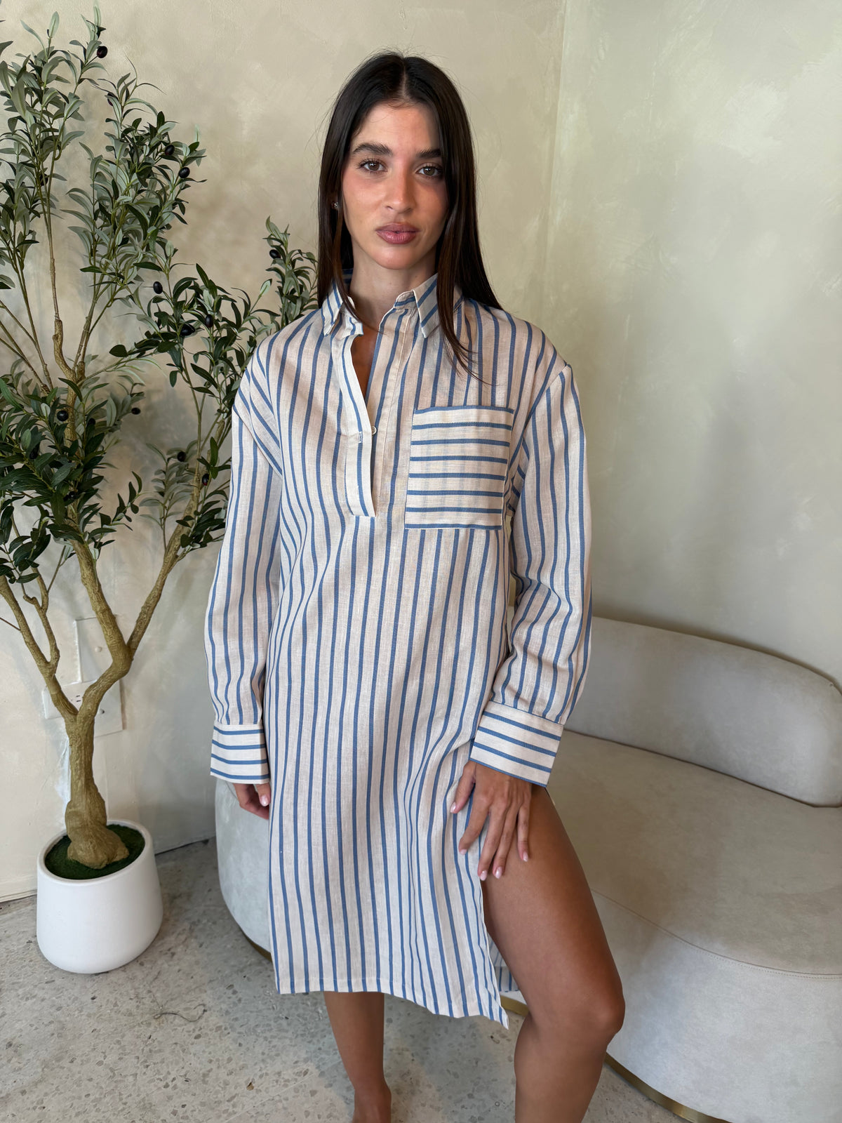 Striped Shirt Dress