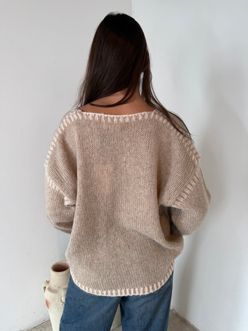 Knitted Tie Cardigan Top