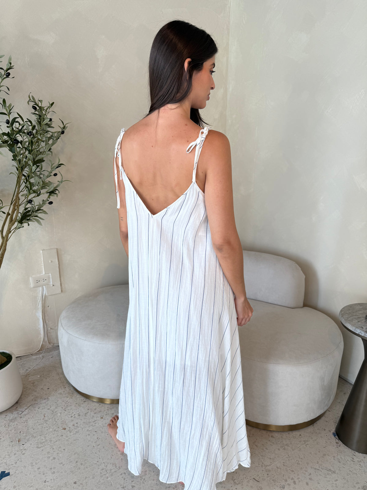 Stripe Tie Maxi Dress
