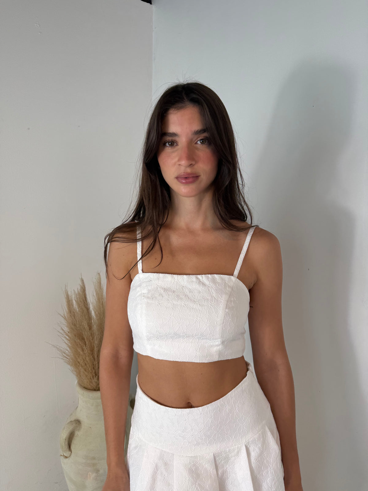 Bonding Lace Crop Top And Midi Skirt Set