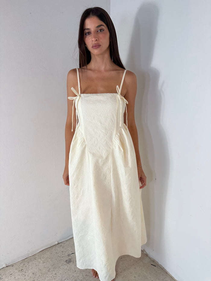 Ivory Detail Maxi Dress