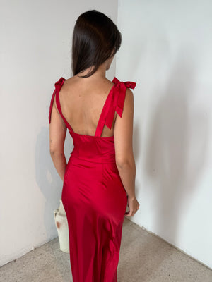 Red Satin Dress