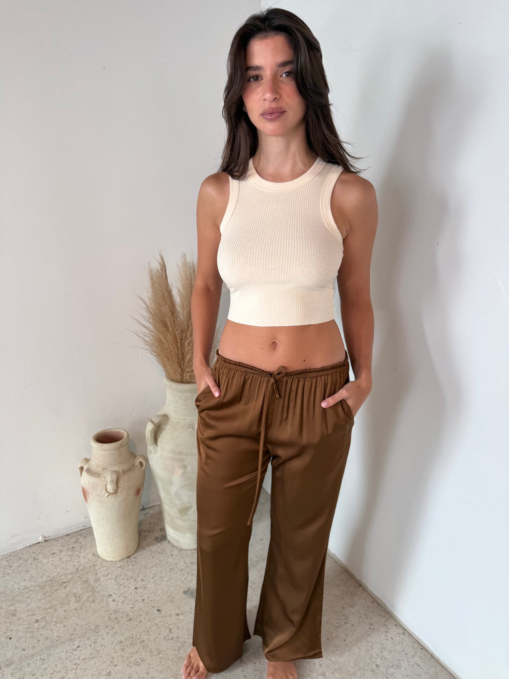 Satin Drawstring Pants