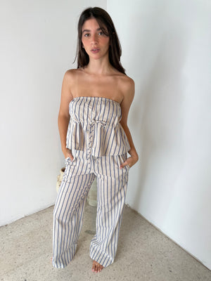 Stripe Tube Top & Pant Set