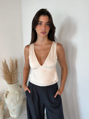 Champagne Satin Top