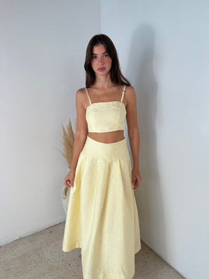 Bonding Lace Crop Top And Midi Skirt Set