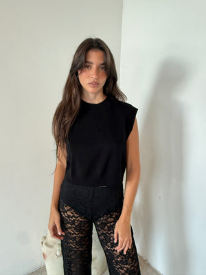 Round Neck Knitted Vest Top