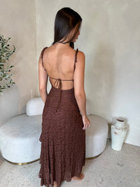 Textured Ruffle Maxi Dress