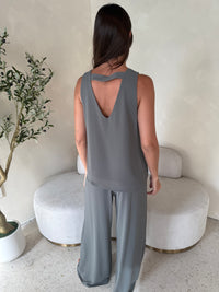 Grey Textured Top & Pant Set