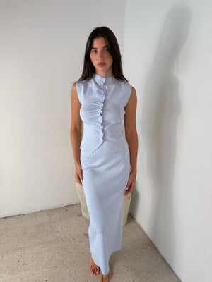 Pleated Front Top & Skirt Set