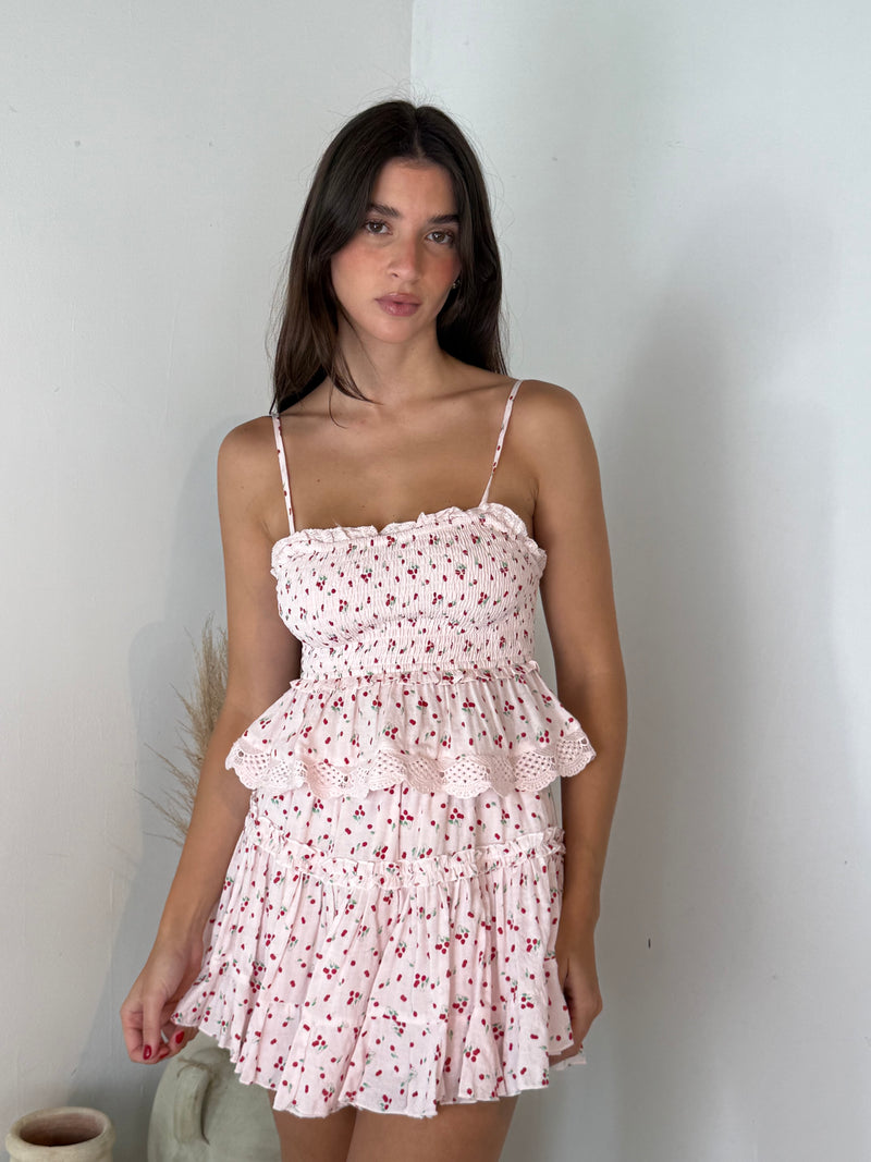 Cherry Smocked Set
