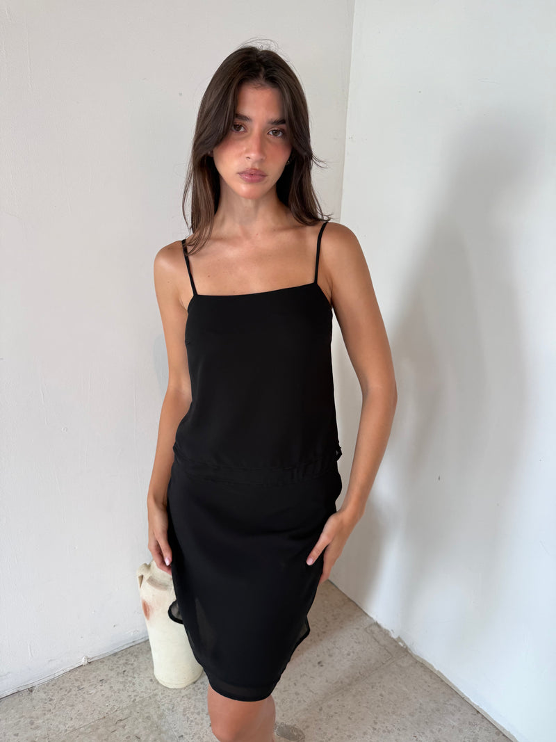 Layered Cami Top & Skirt Set