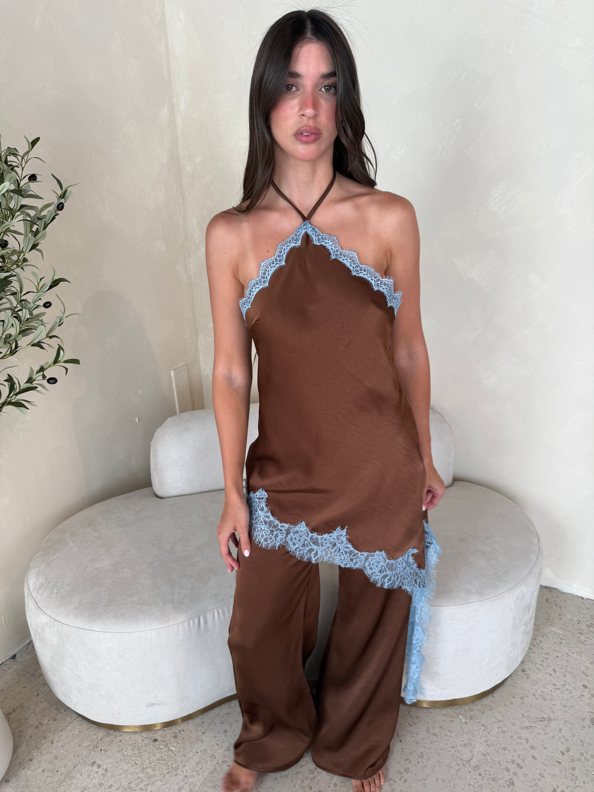 Satin Halter Jumpsuit