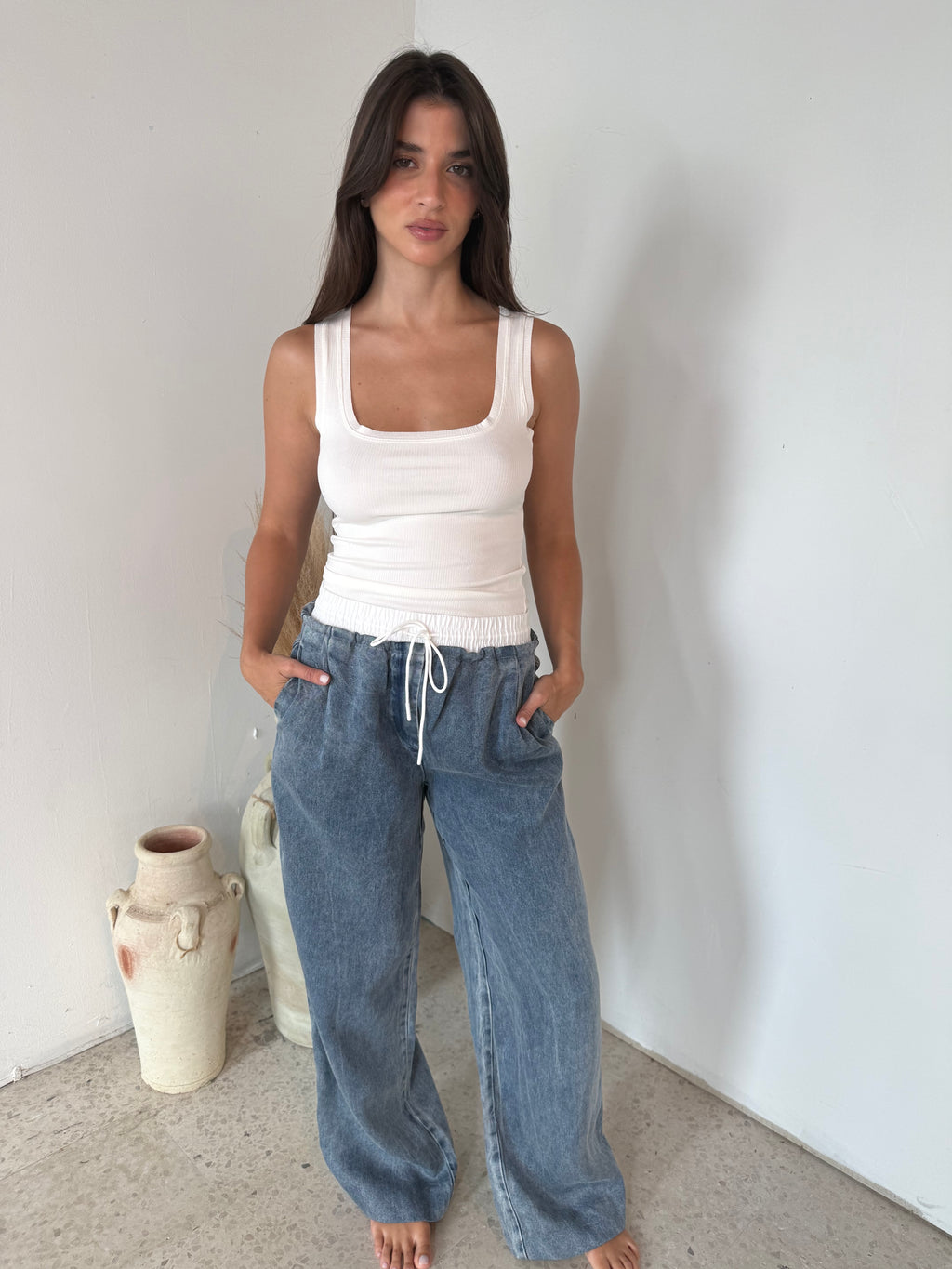 White Waistband Denim