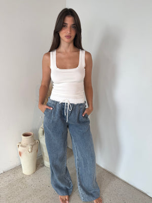 White Waistband Denim