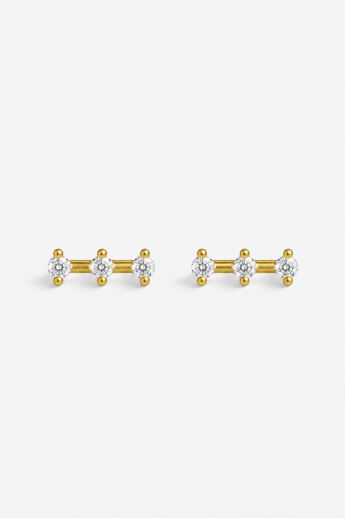 STONE BAR STUD EARRINGS