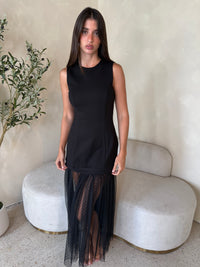 Black Polka Mesh Dress