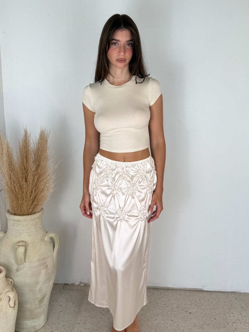 Champagne Smocked Skirt