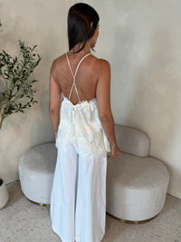 Lace Strappy Ivory Top