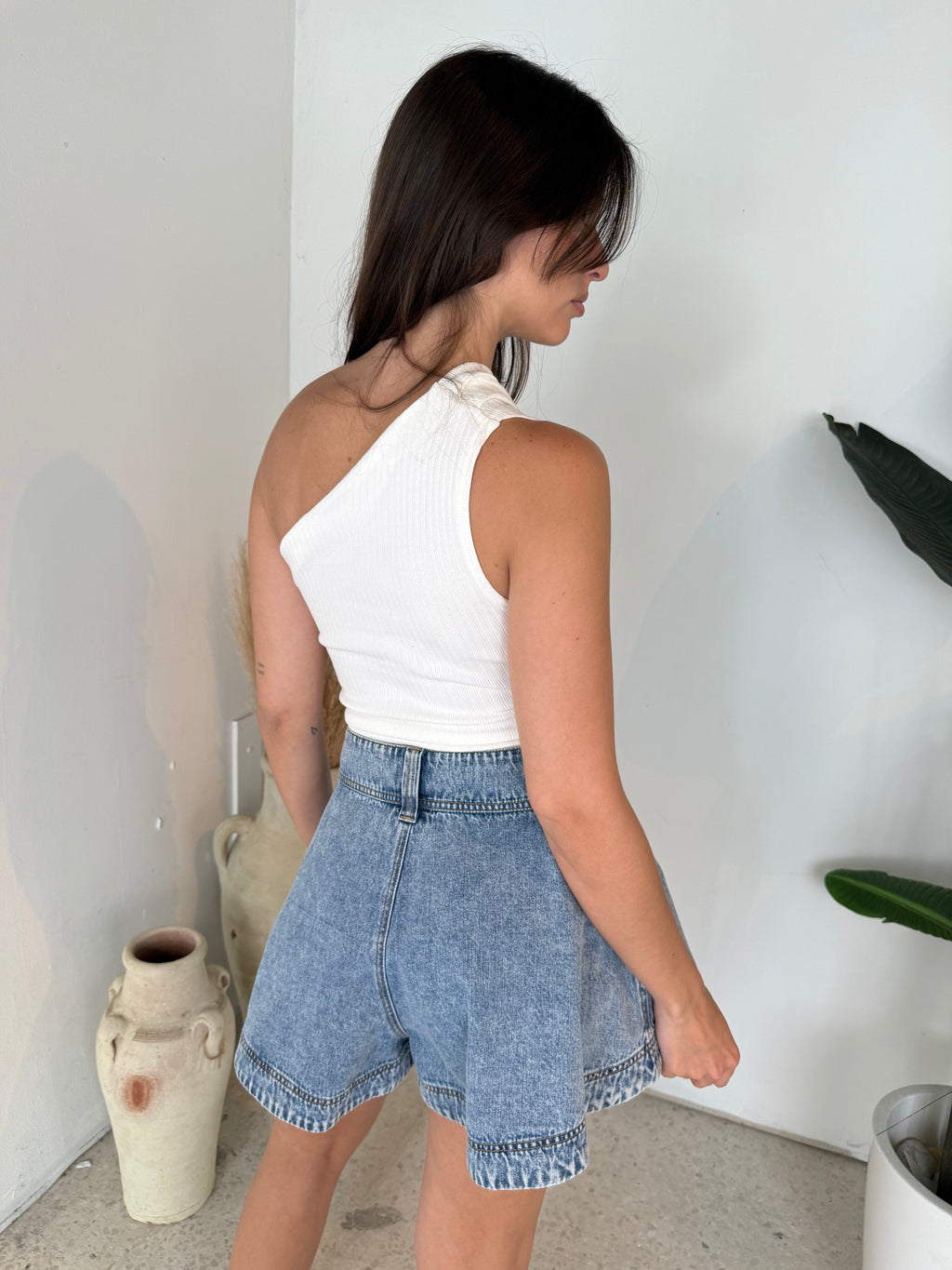 Denim Flare Short