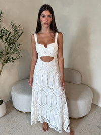 Embroidered Bustier Long Dress