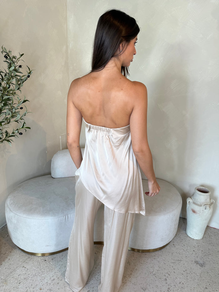 Satin Strapless Set