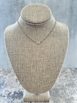Black Beaded Evil Eye Necklace