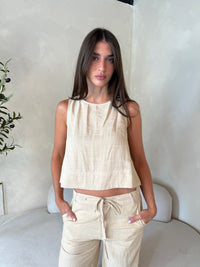 Beige Linen Stitch Set