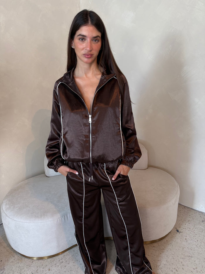 Track Satin Jacket & Pant Set