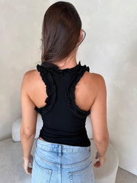 Black Ruffle Tank