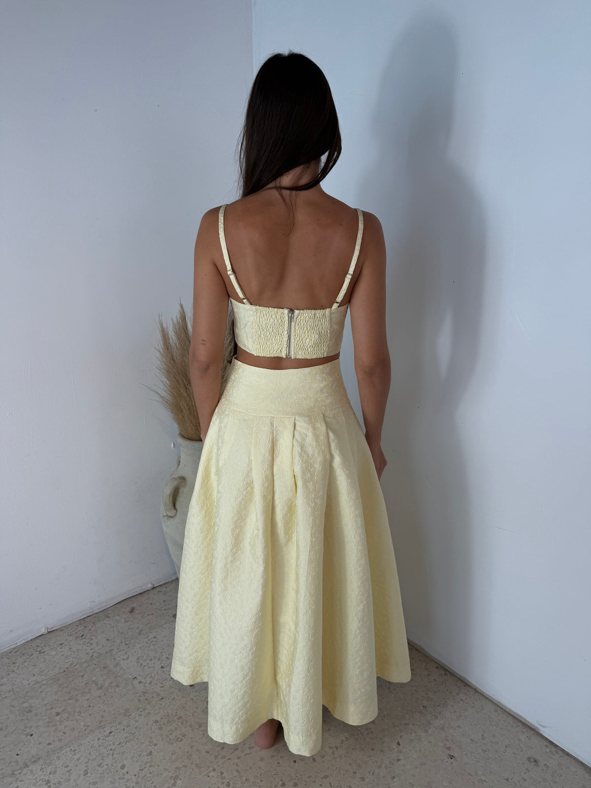 Bonding Lace Crop Top And Midi Skirt Set